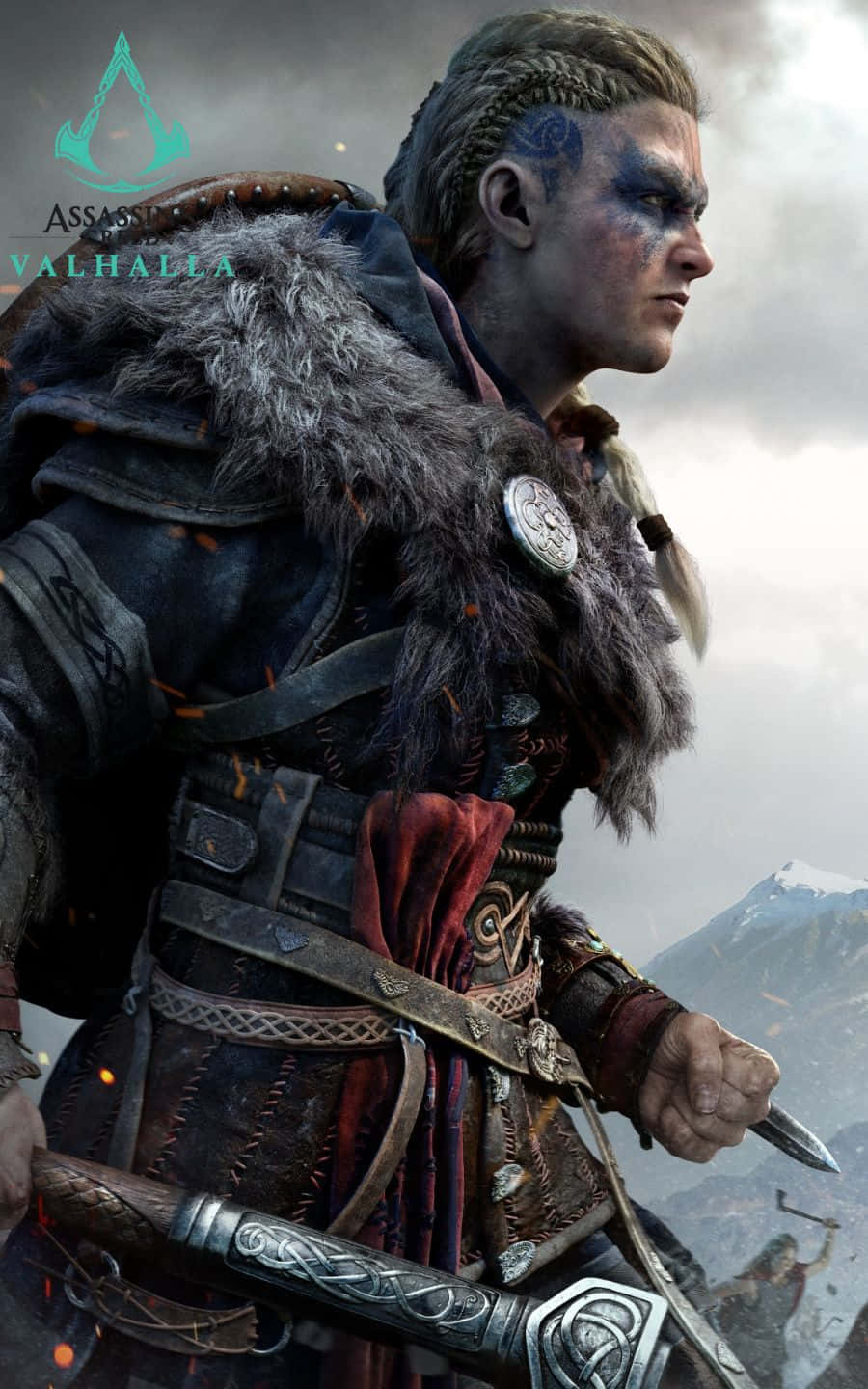 Eivor Profil Lateral 1440p Assassin's Creed Valhalla Fundal