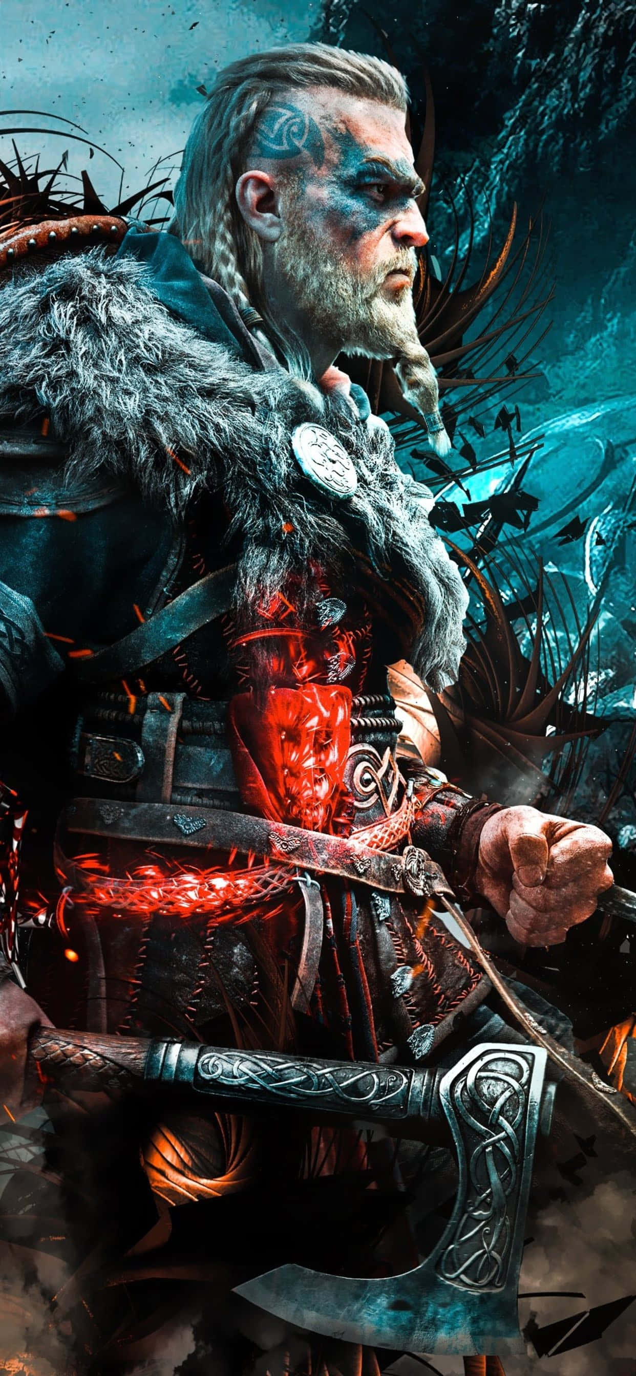Eivor Varinsdottir iPhone Xs Max Assassin's Creed Valhalla Background Fundal