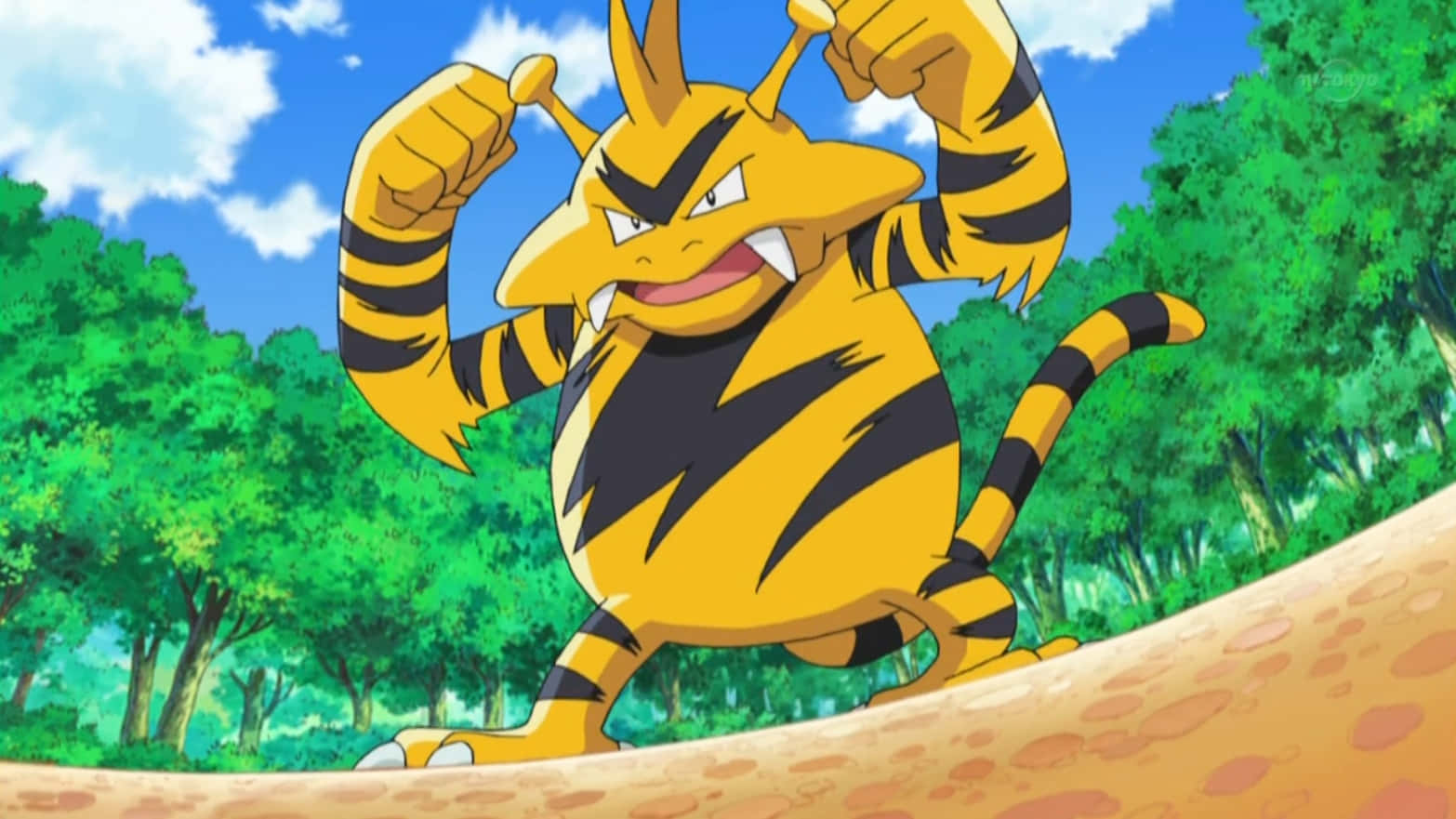 Electabuzz în anime-ul Pokemon Fundal