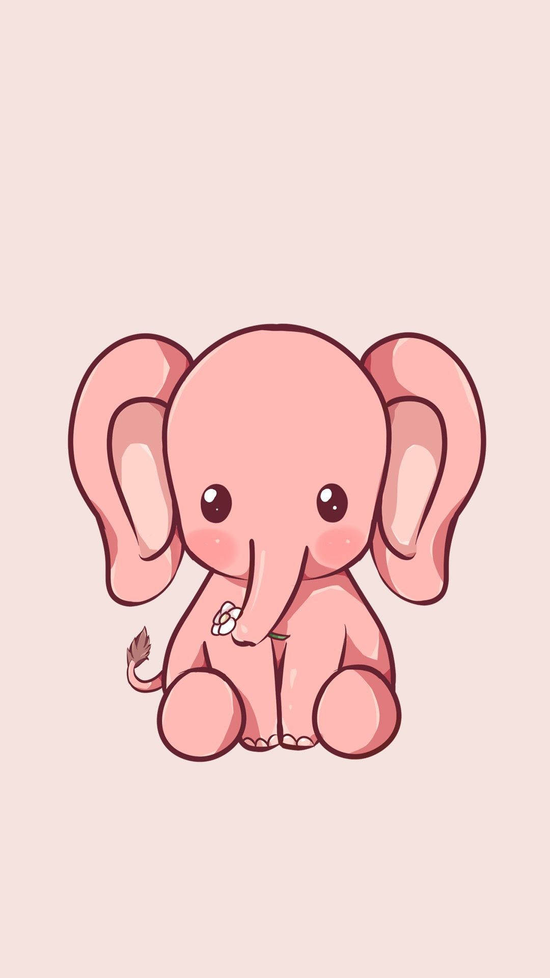 Elefant Roz Bebeluș Drăguț pentru iPhone Fundal