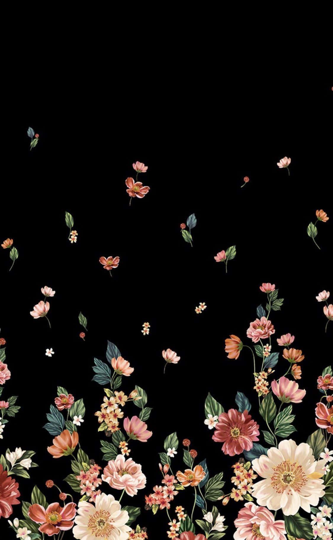 Eleganță Florală Întunecată Fundal