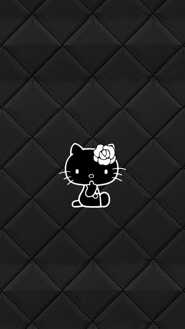 Elegantă Hello Kitty Neagră Fundal