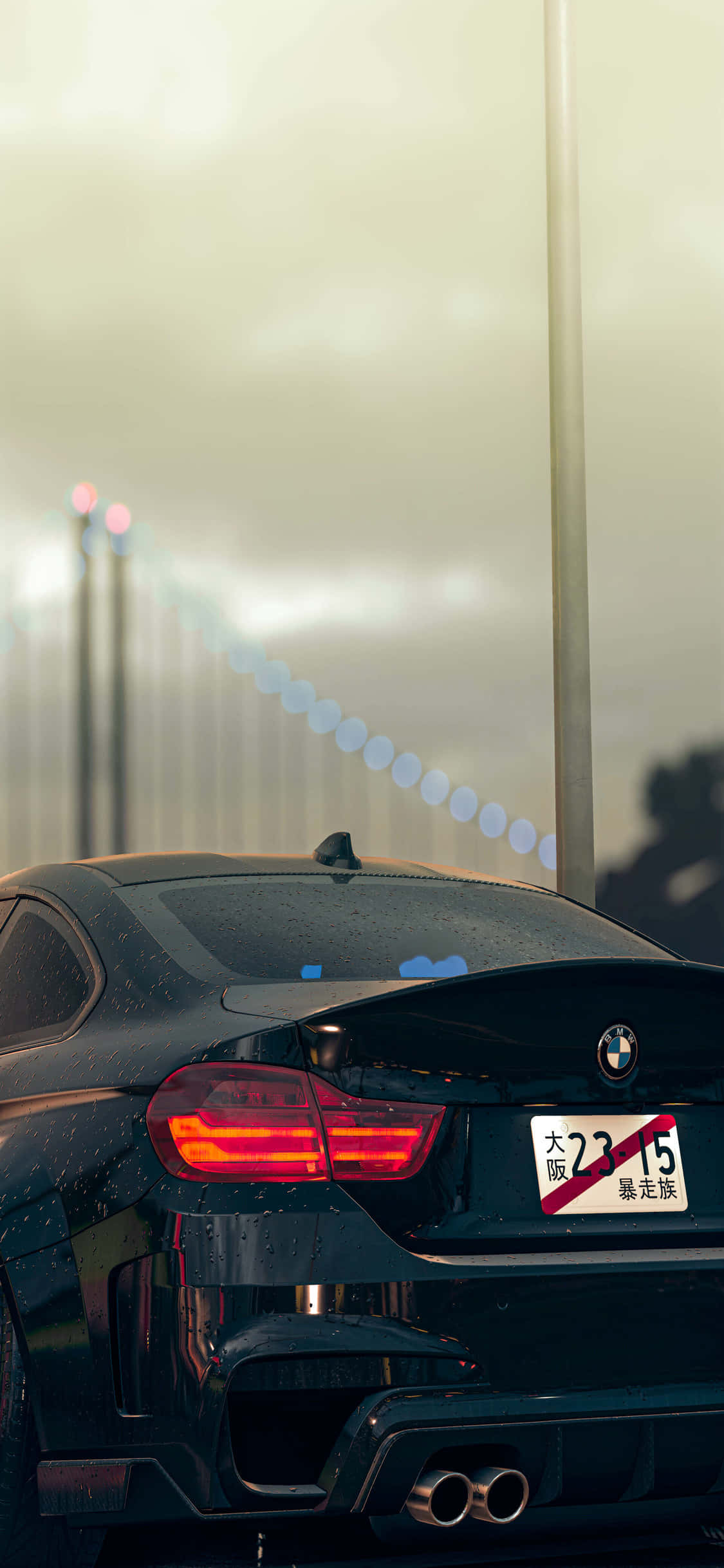 Elegantul BMW Coupe alături de clasicul Apple iPhone X. Fundal