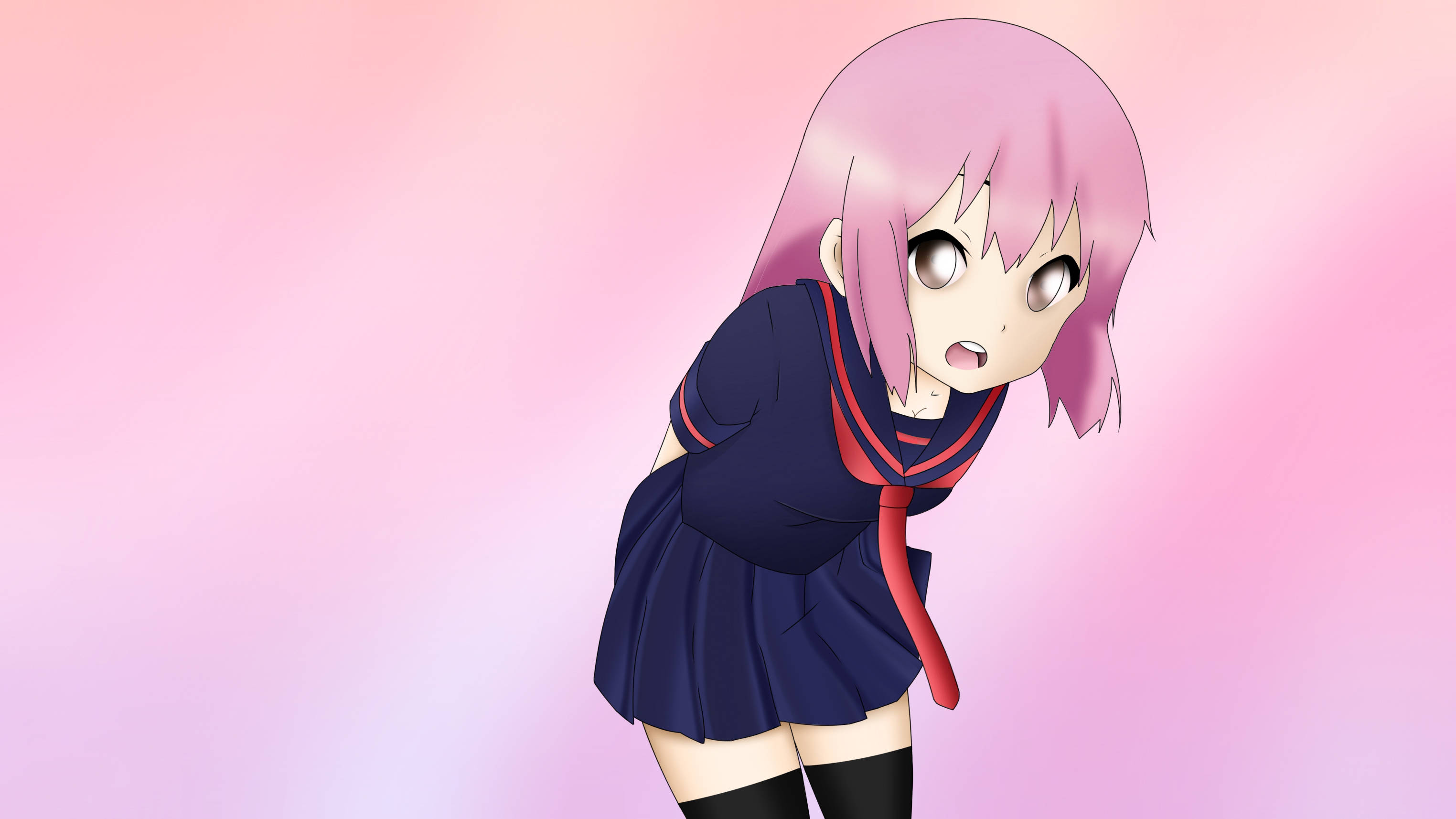 Elevă anime estetică roz Fundal