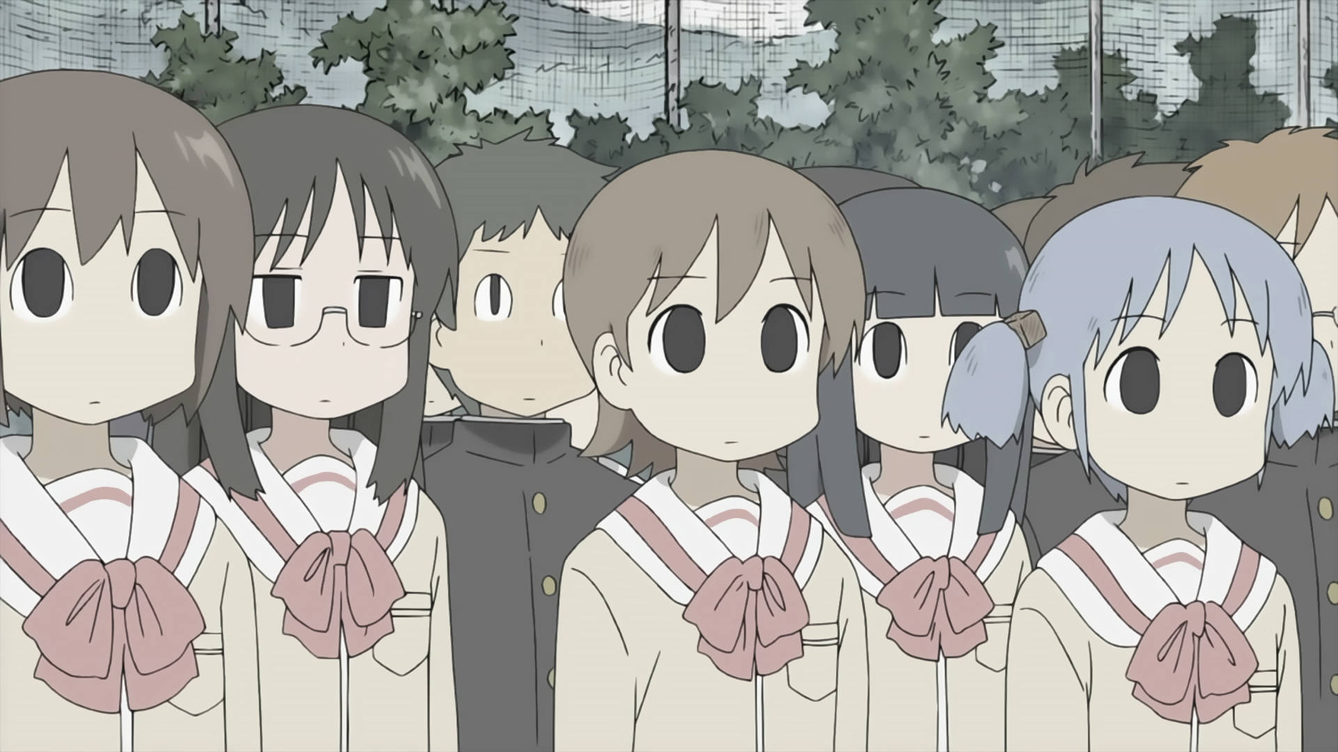 Elevi Nichijou în Culori Terne Fundal