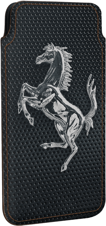 Emblema Ferrari cu Cal Cabrat pe Piele Fundal