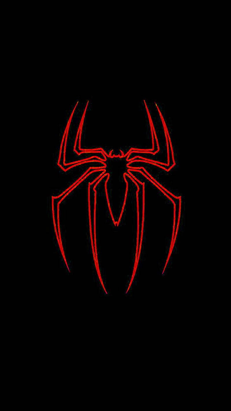 Emblema roșie a lui Spider-Man pe fundal negru Fundal
