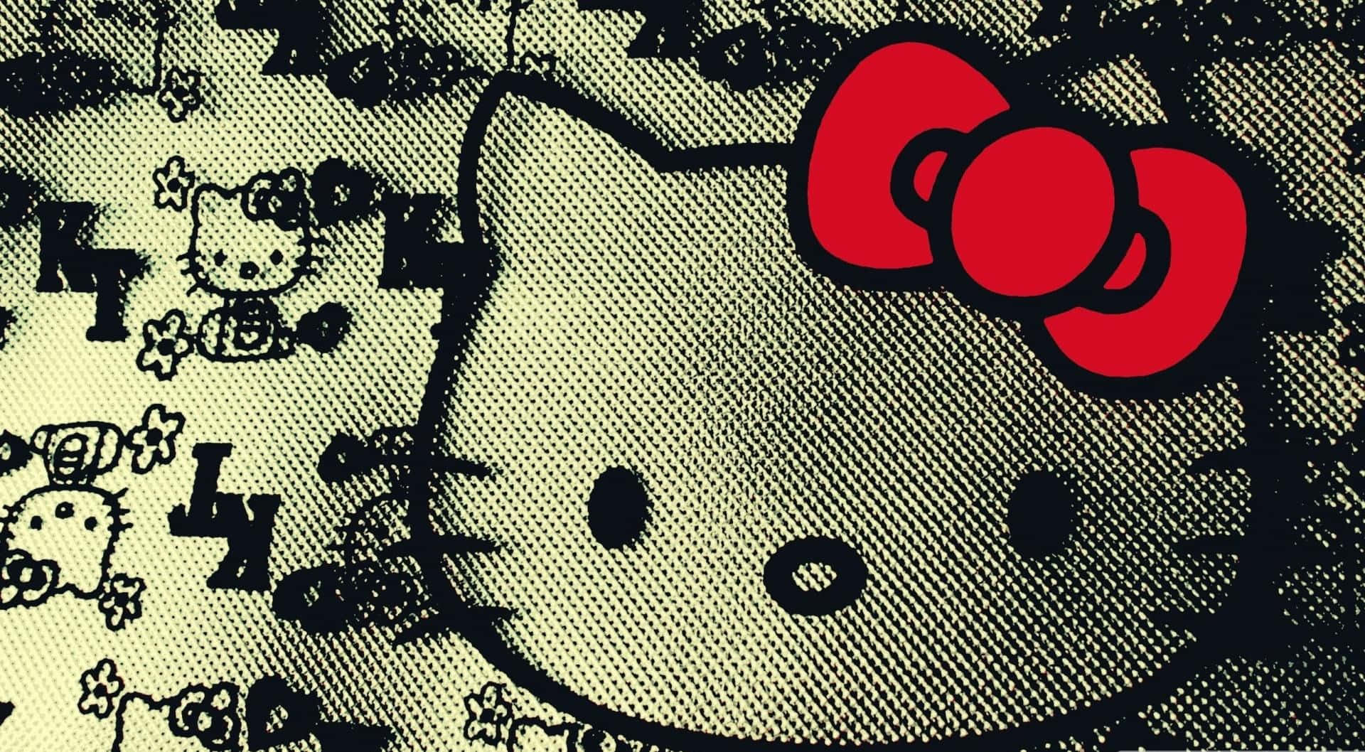 Emo Hello Kitty Panglică Roșie Fundal