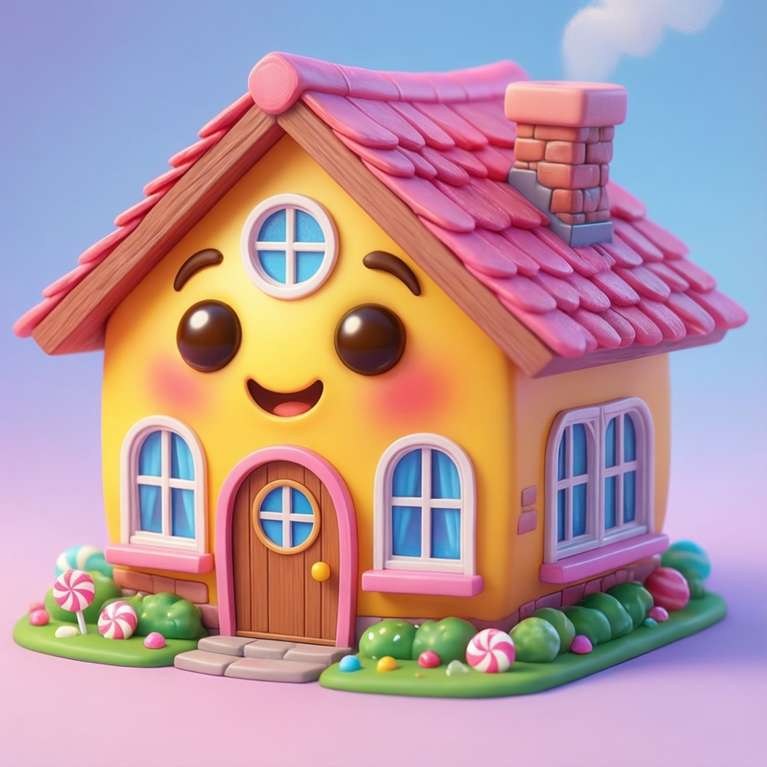 Emoji Casă Chibi Fundal