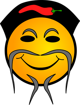 Emoji cu față zâmbitoare picantă Fundal