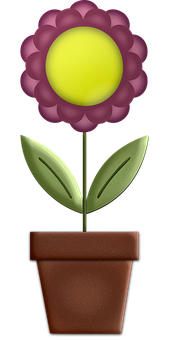 Emoji cu floare în ghiveci — Flori Fundal