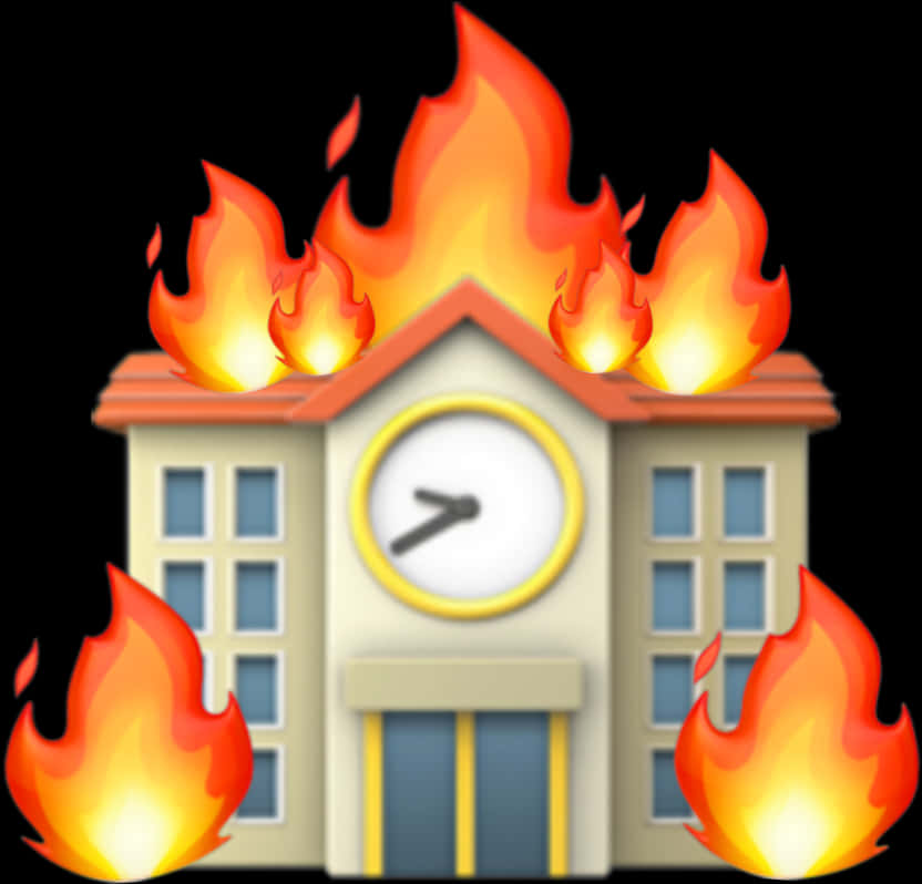 Emoji de ceas de școală în flacări Fundal