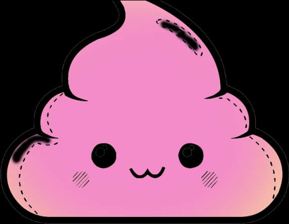 Emoji Kawaii Cute cu Caca Roz Fundal