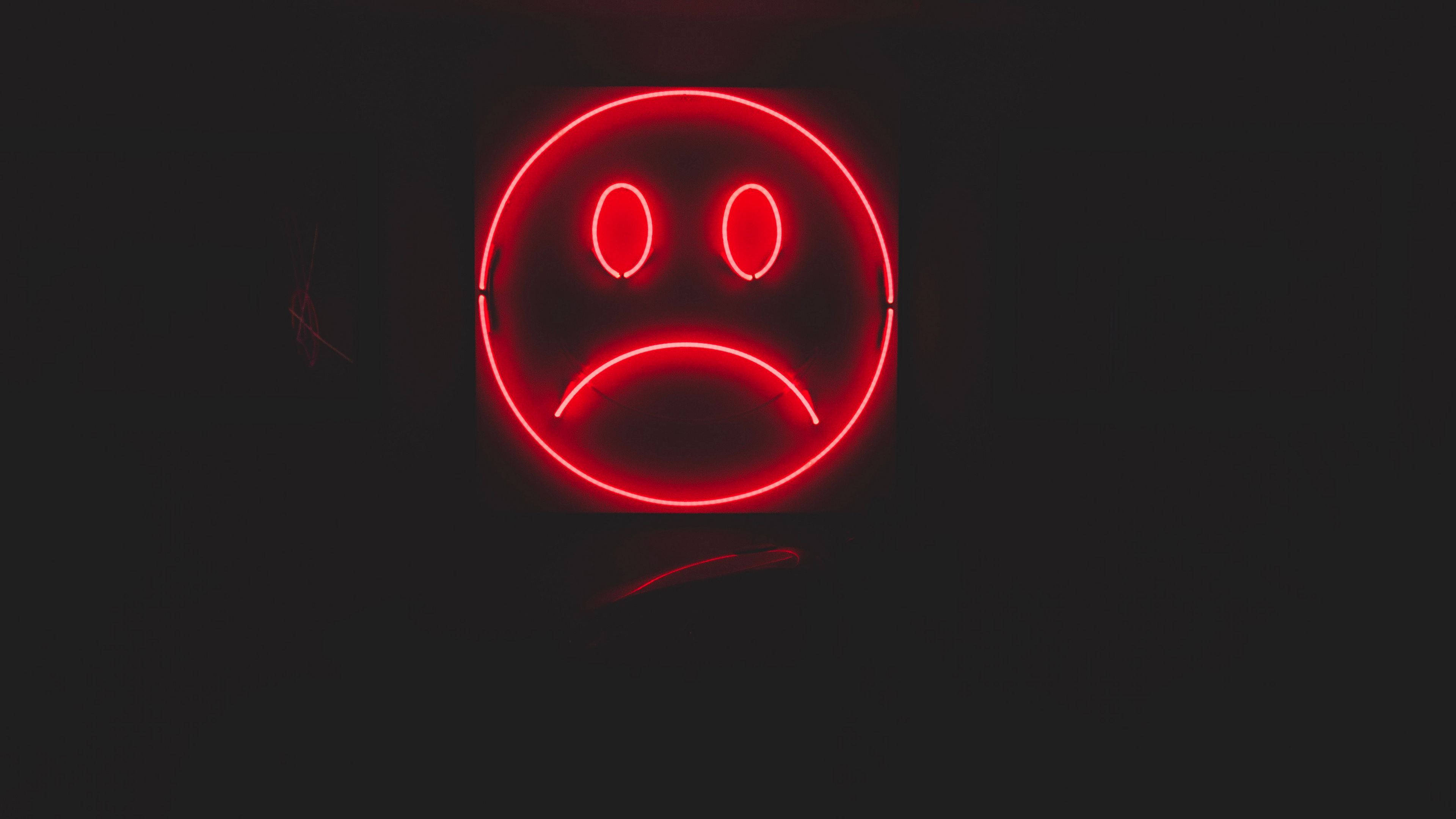 Emoji roșu trist 4K Fundal