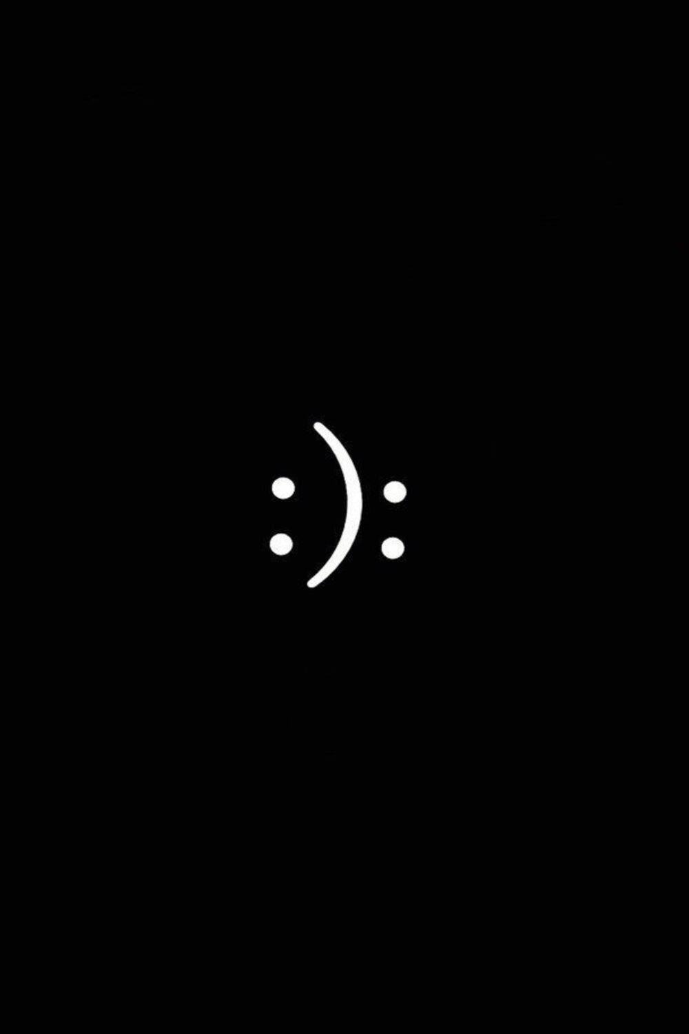 Emoticon minimalist temă întunecată trist fericit Fundal