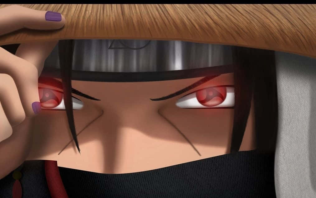 Enigmaticul Itachi Uchiha stă încrezător în lumina lunii. Fundal