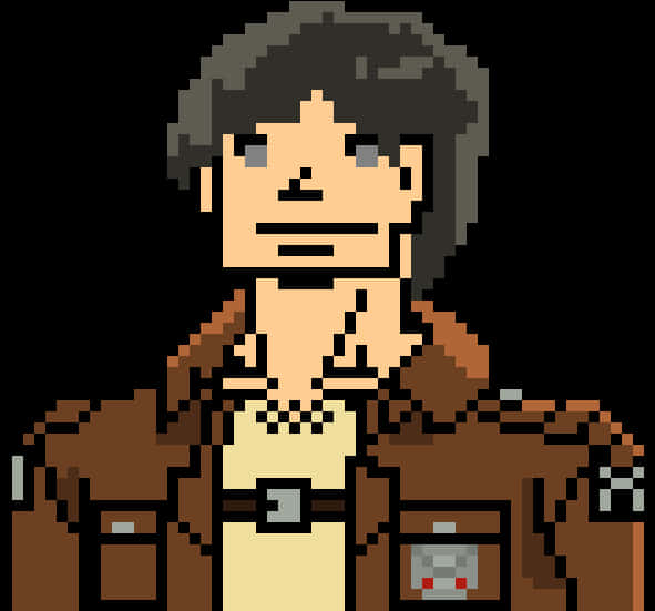 Eren Yeager în Pixel Art Fundal