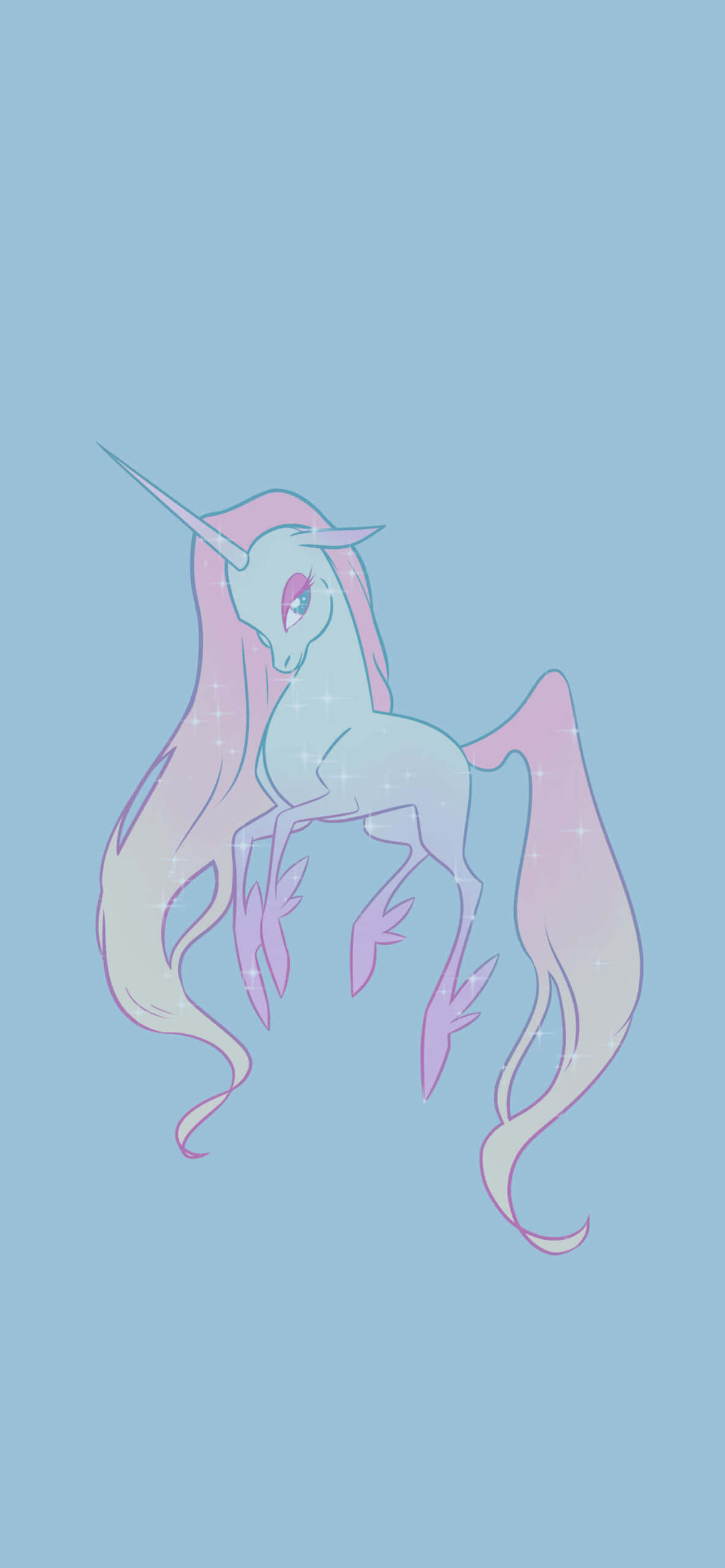 Estetic Albastru Deschis Unicorn Drăguț Fundal