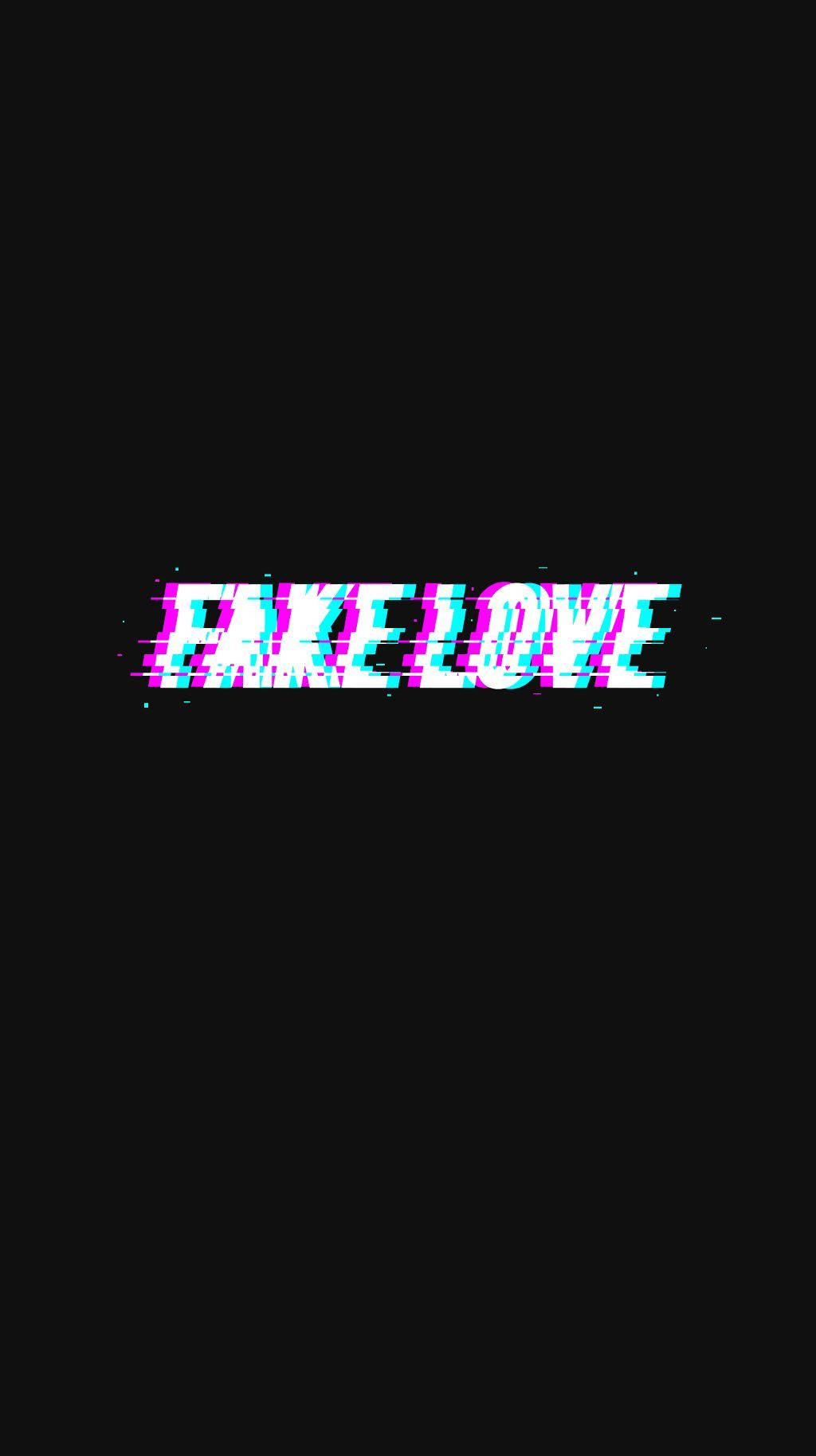 Estetic BTS Fake Love cu efect Glitching Fundal