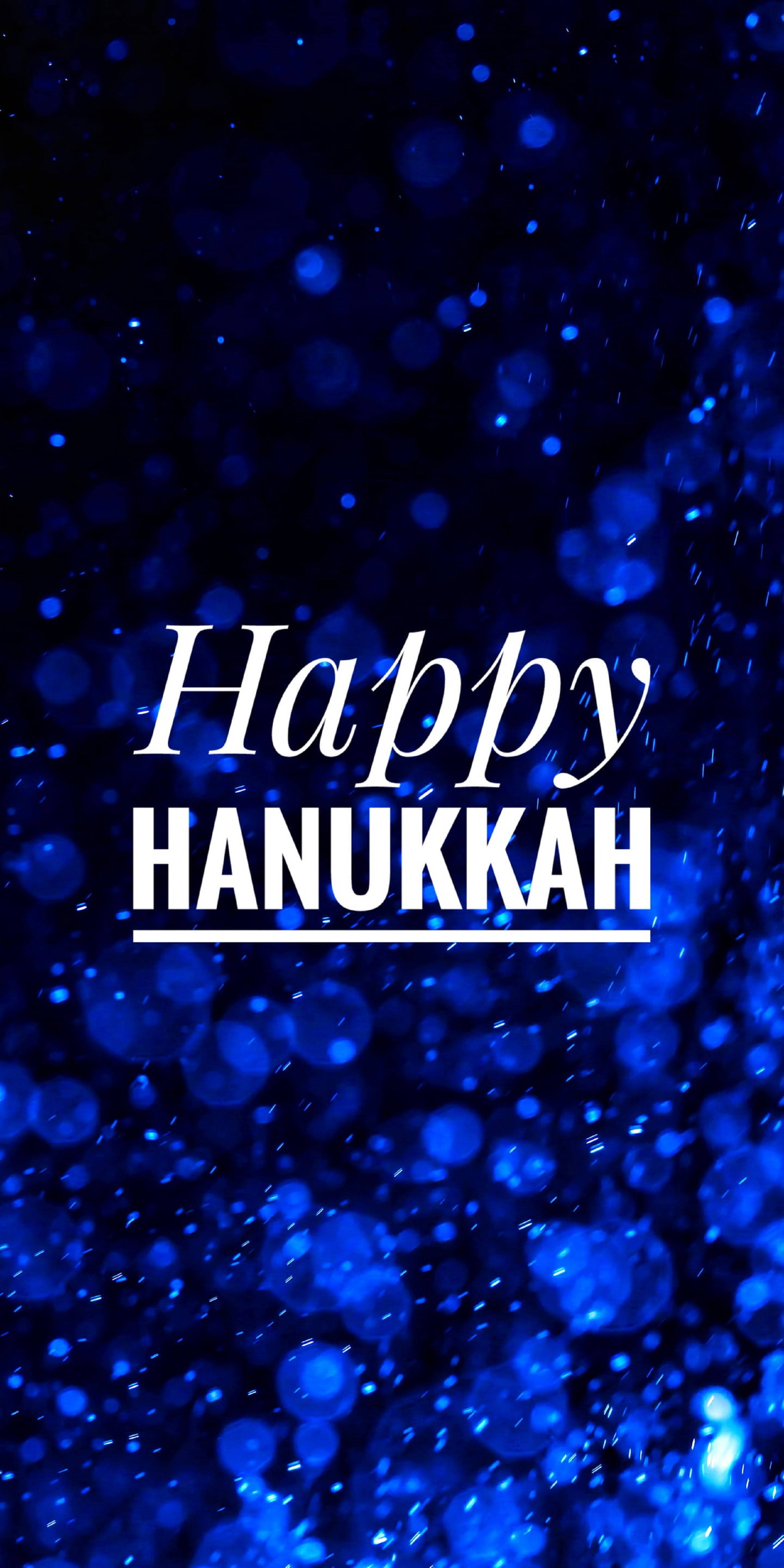 Estetică Albastră de Hanukkah Fericită Fundal