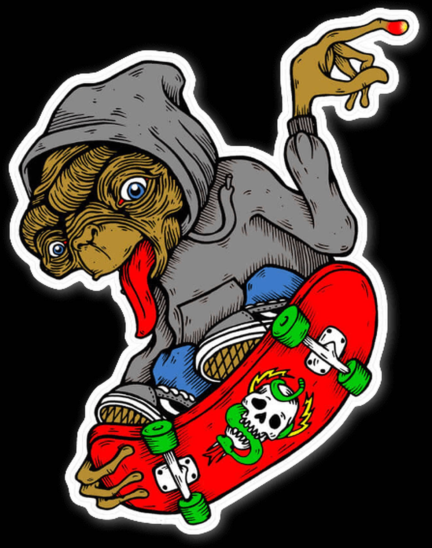 Estetică Alien Skater Boy Fundal