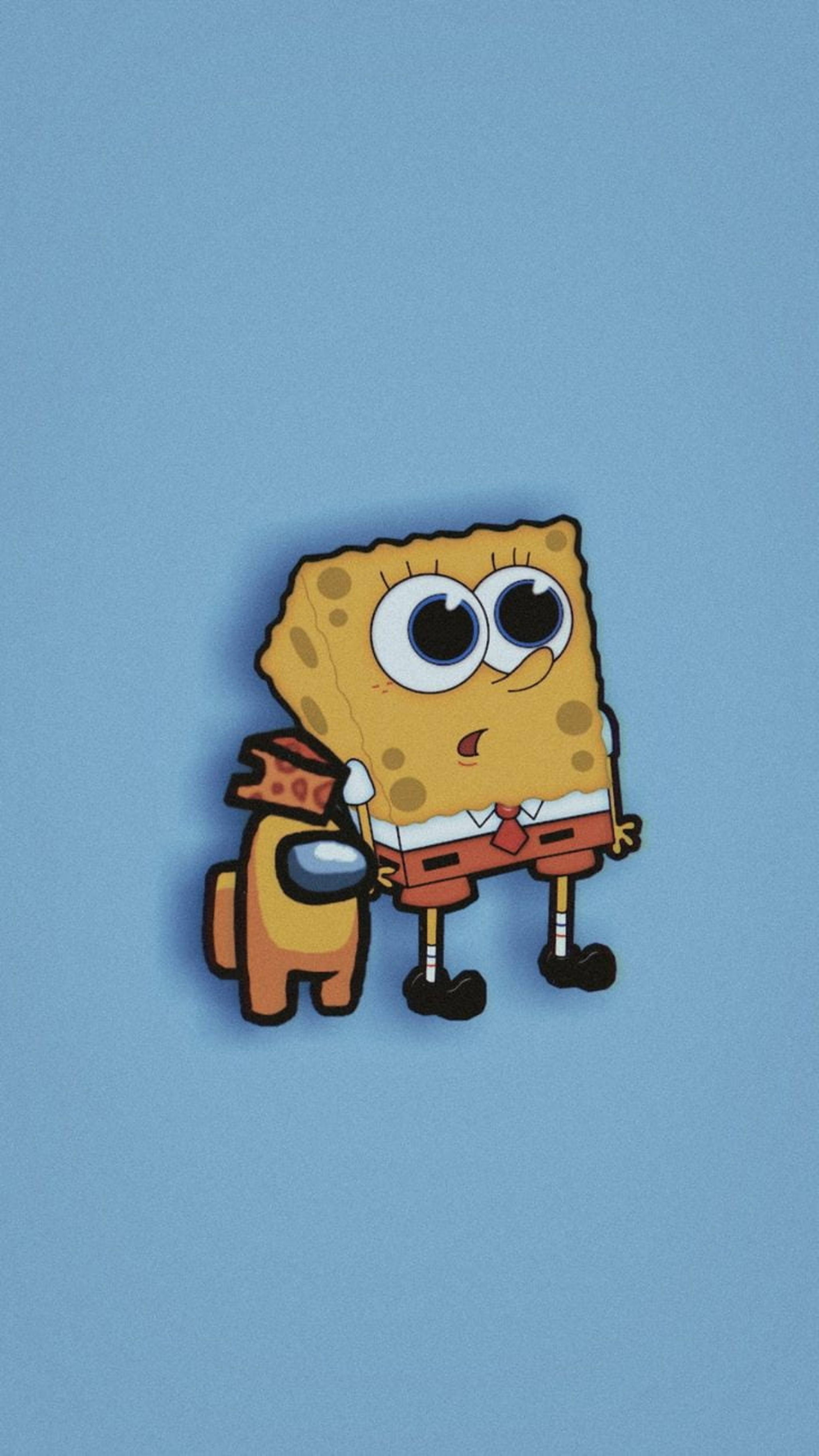 Estetică Among US cu Spongebob Fundal
