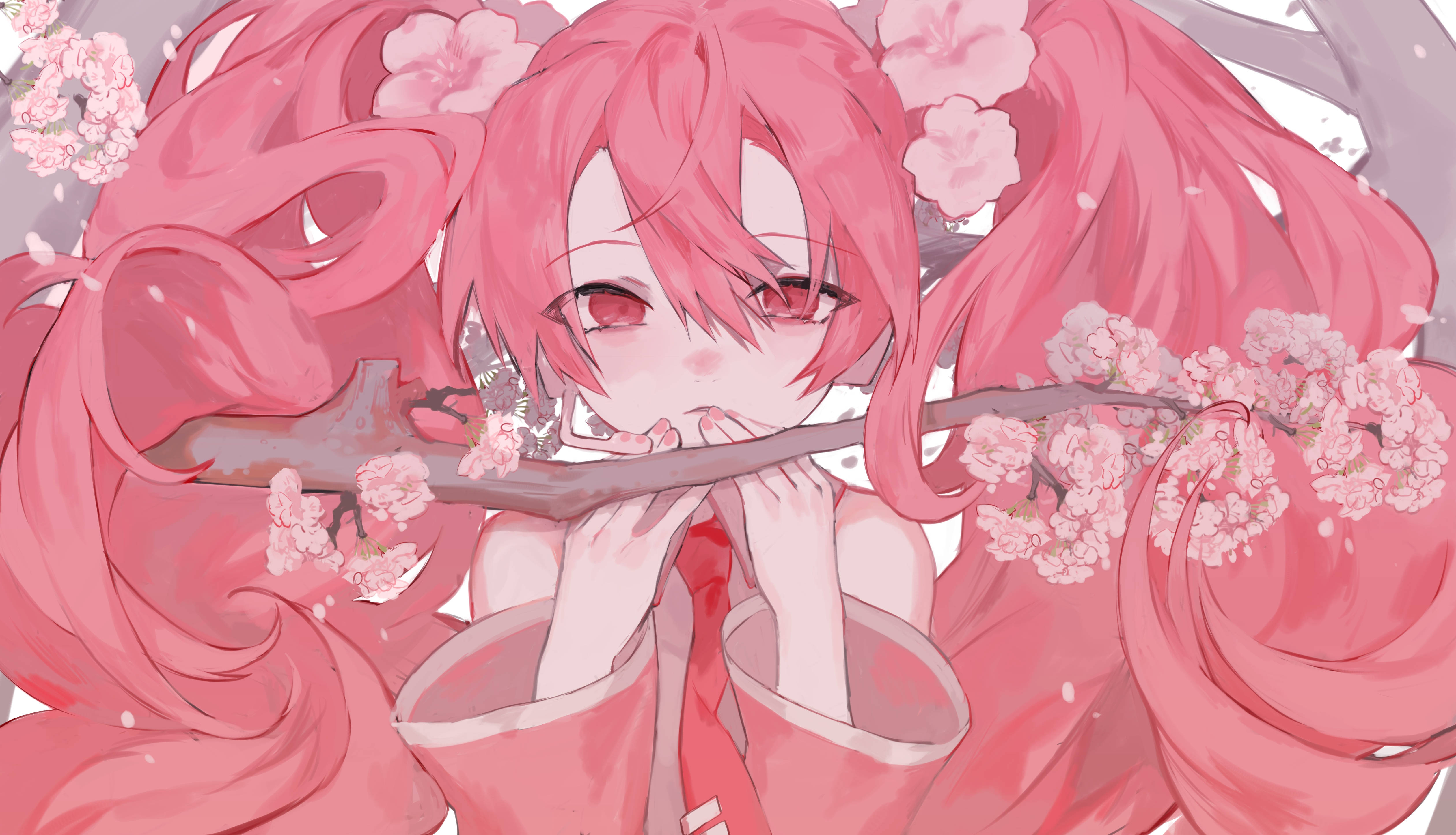 Estetică Anime Roz Sakura Miku Fundal