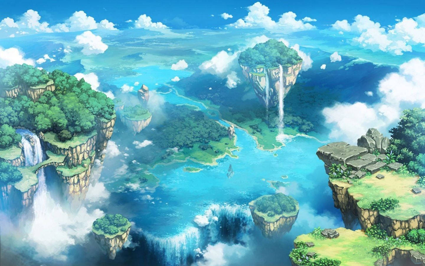 Estetica arhipelagului Abarat în peisaj anime Fundal