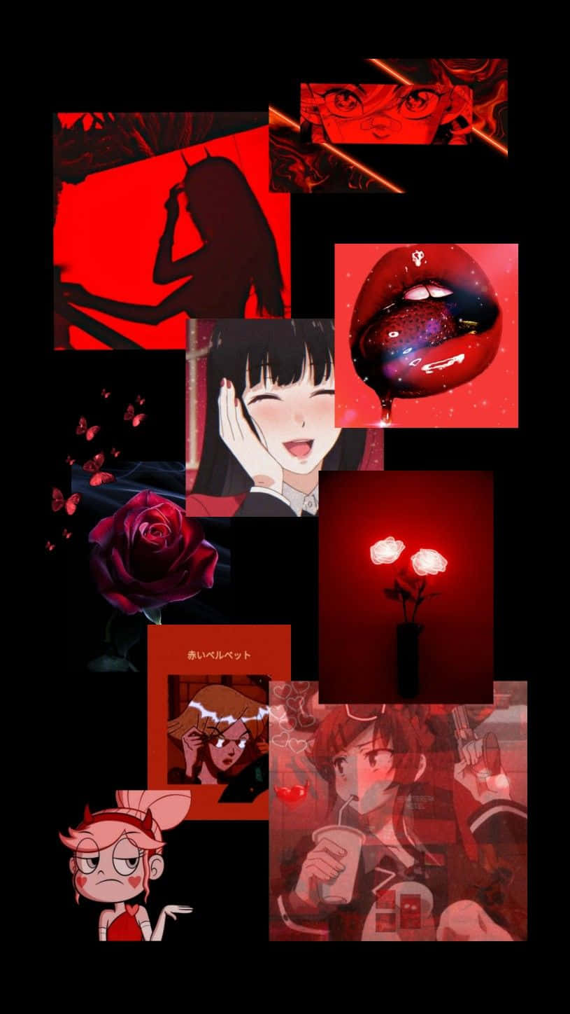 Estetică Artefacte Anime Roșii Fundal