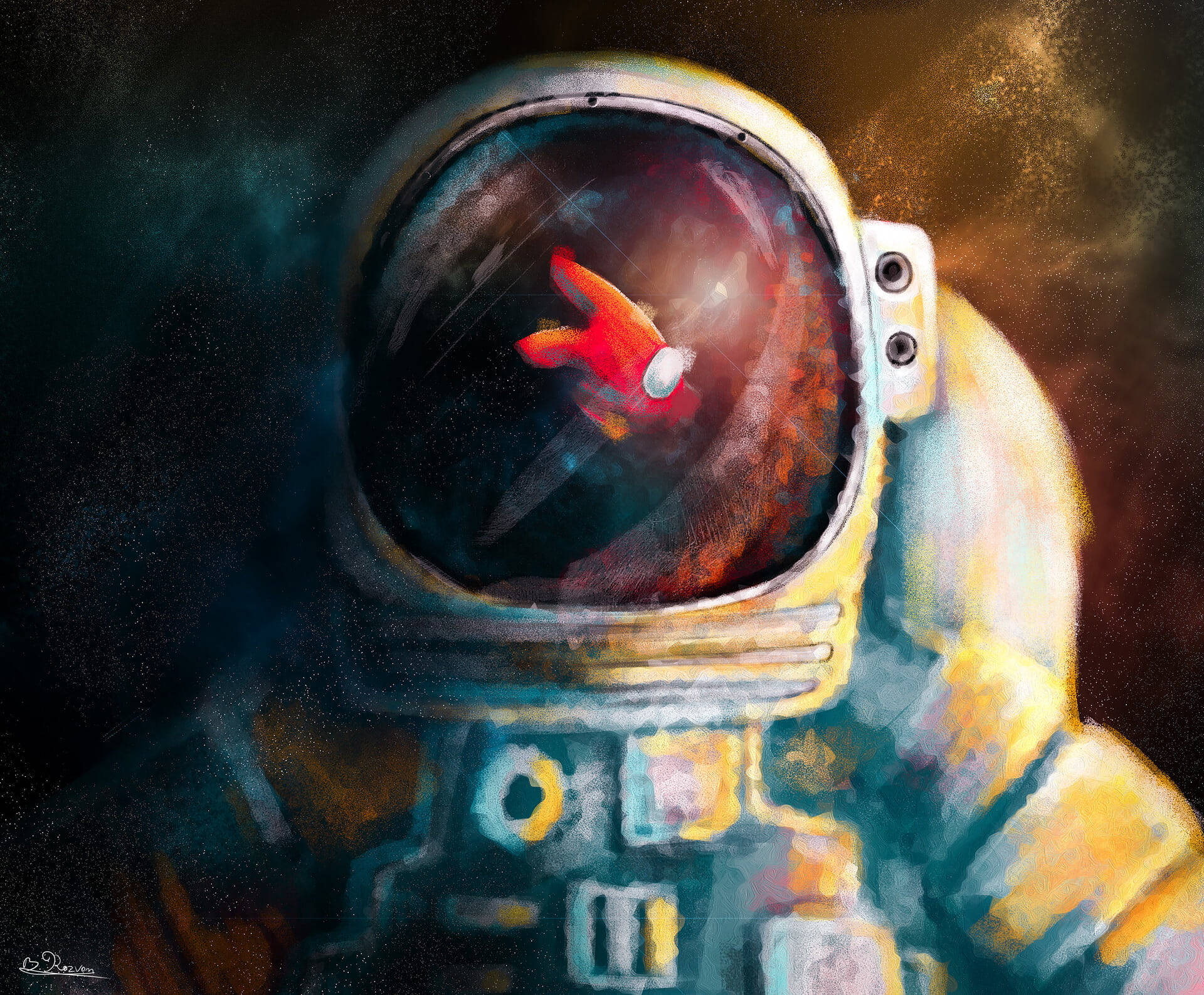 Estetică astronaut Among US Fundal