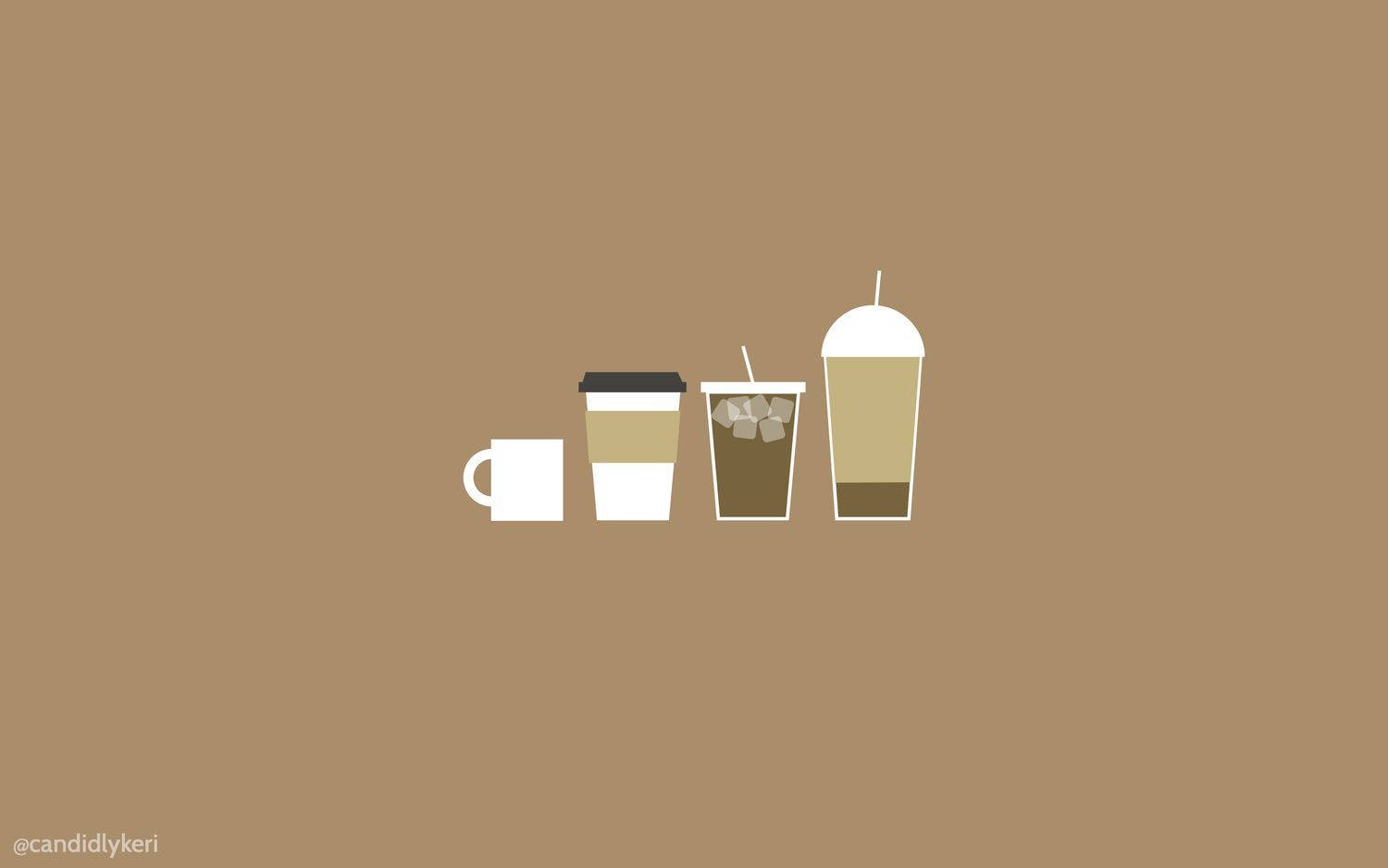 Estetică bej minimalistă pentru desktop cu o scenă relaxantă cu băutură Fundal