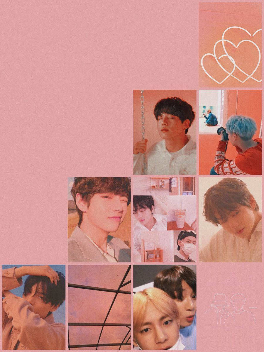 Estetică Bts Taekook Roz Fundal