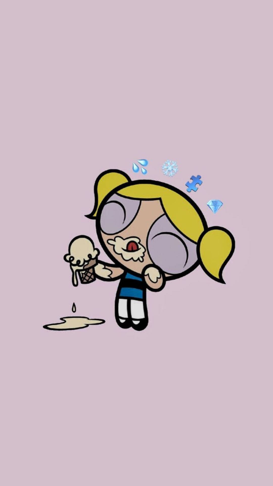 Estetică Desen Animata Powerpuff Girl Bubbles Fundal