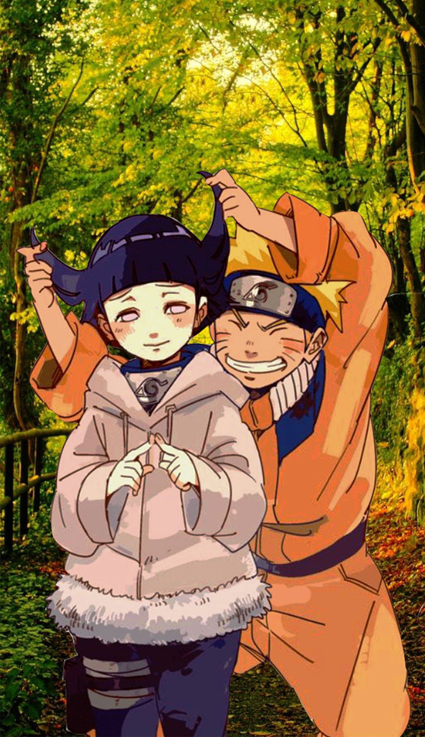 Estetică drăguță Naruto în pădure Fundal