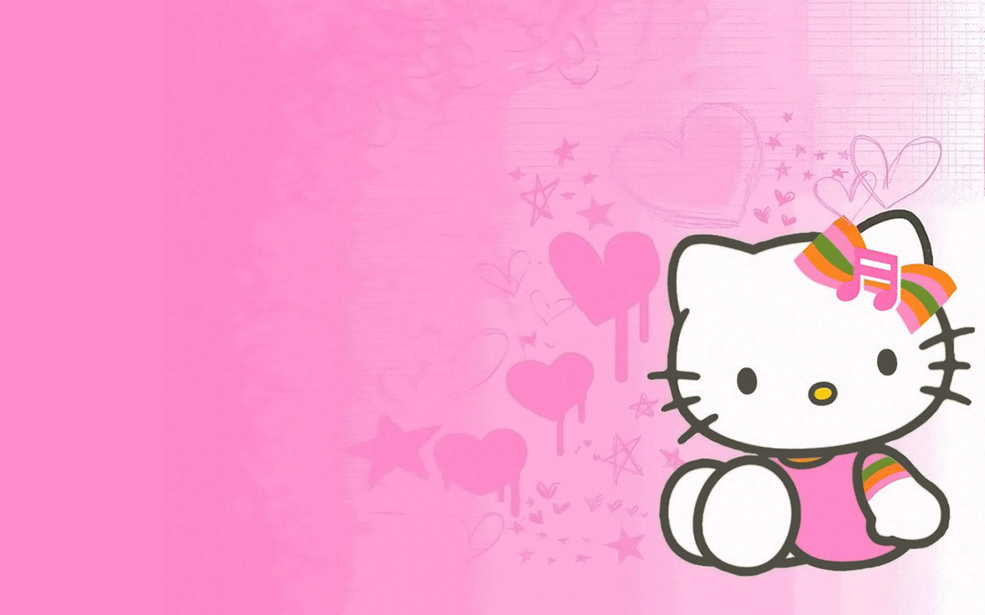 Estetică Hello Kitty Roz și Portocaliu Fundal