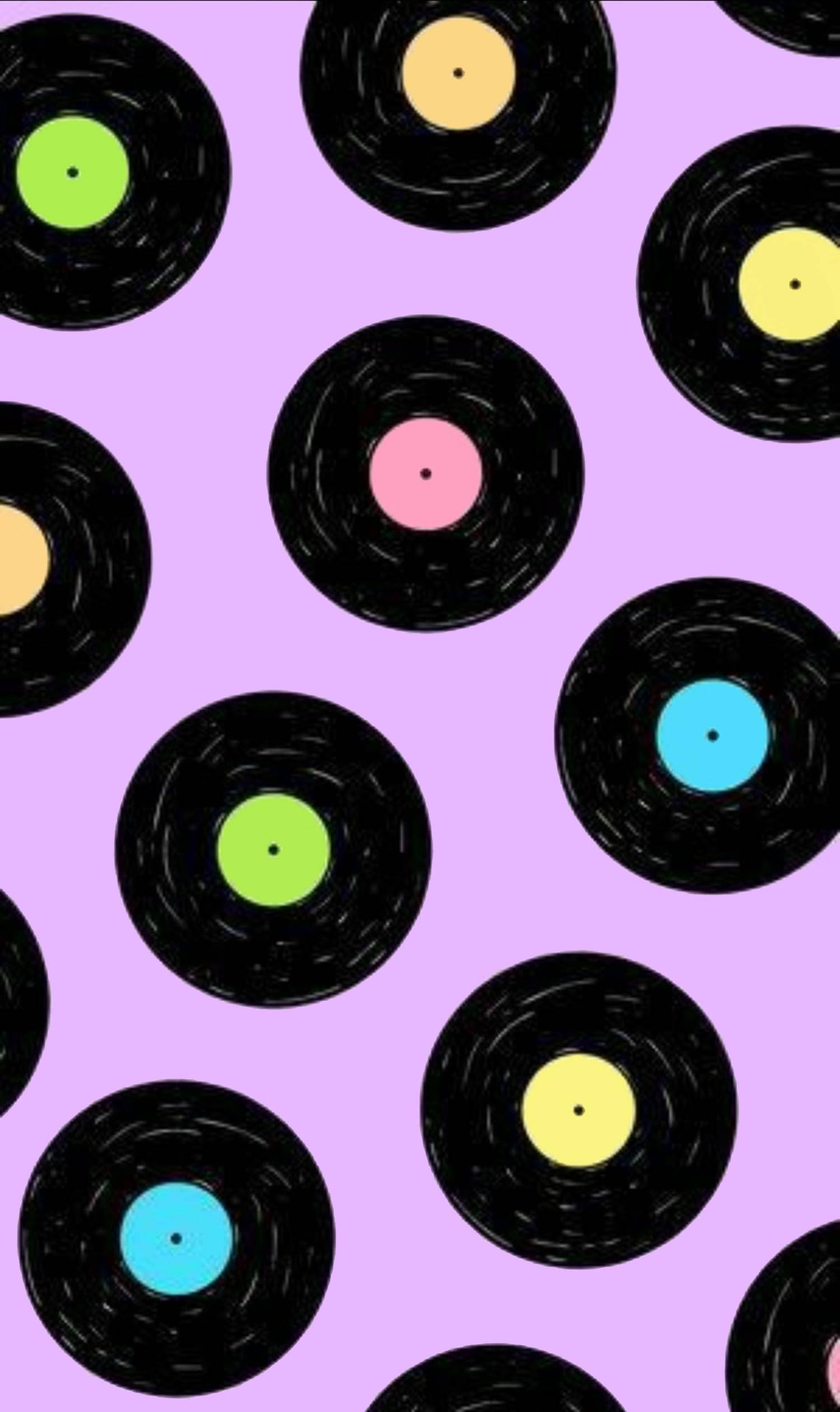 Estetică Indie cu Discuri de Vinil Fundal