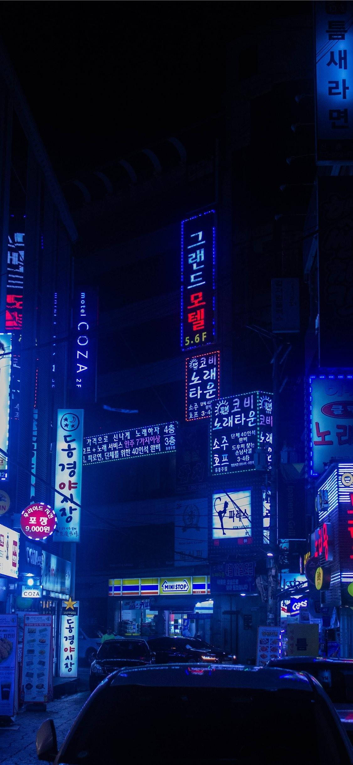 Estetică japoneză neon pentru iPhone Fundal
