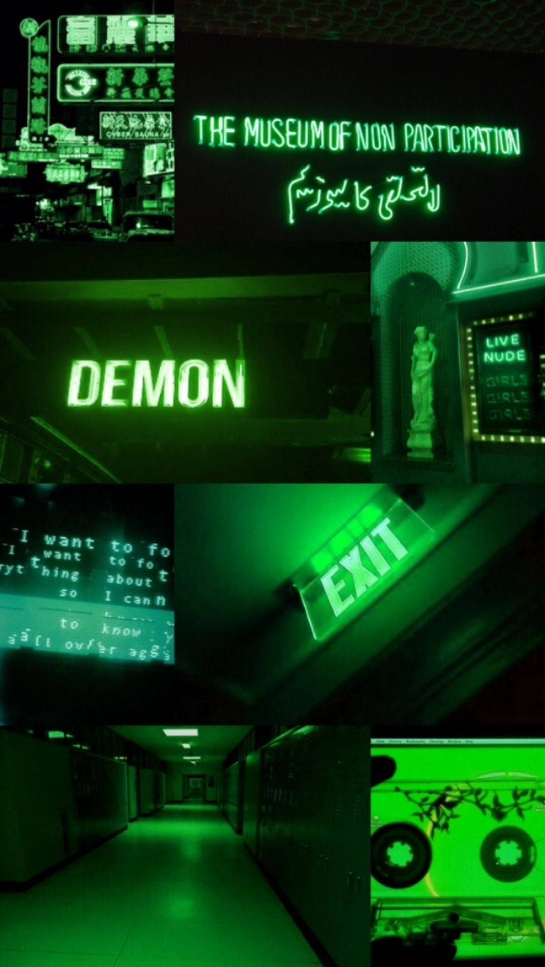 Estetică Neon Verde Semne Fundal