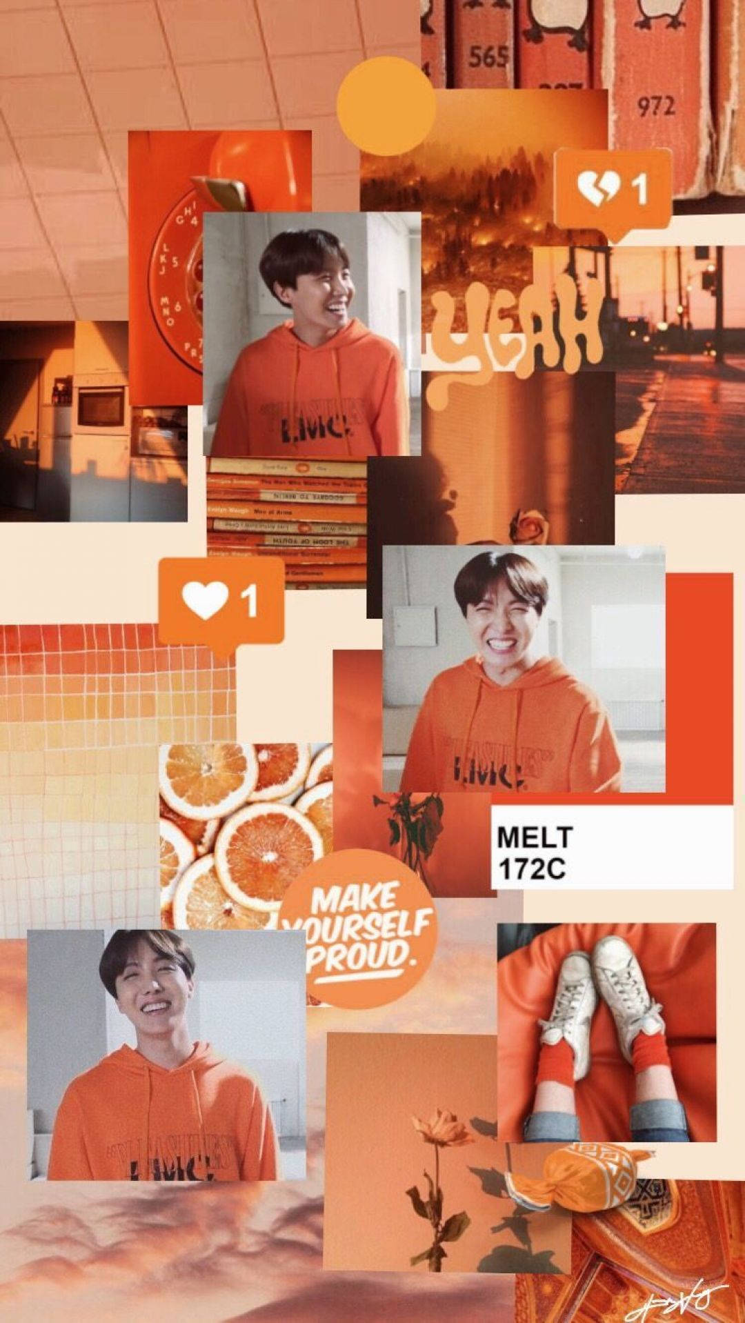 Estetică portocaliu BTS Jhope Fundal