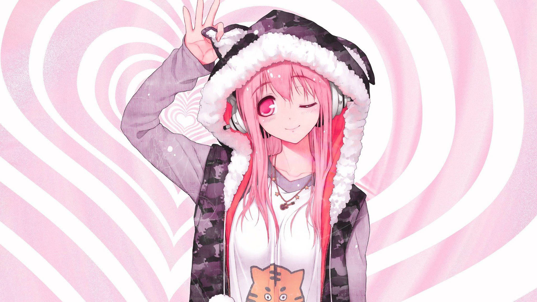 Estetică roz anime Super Sonico Fundal