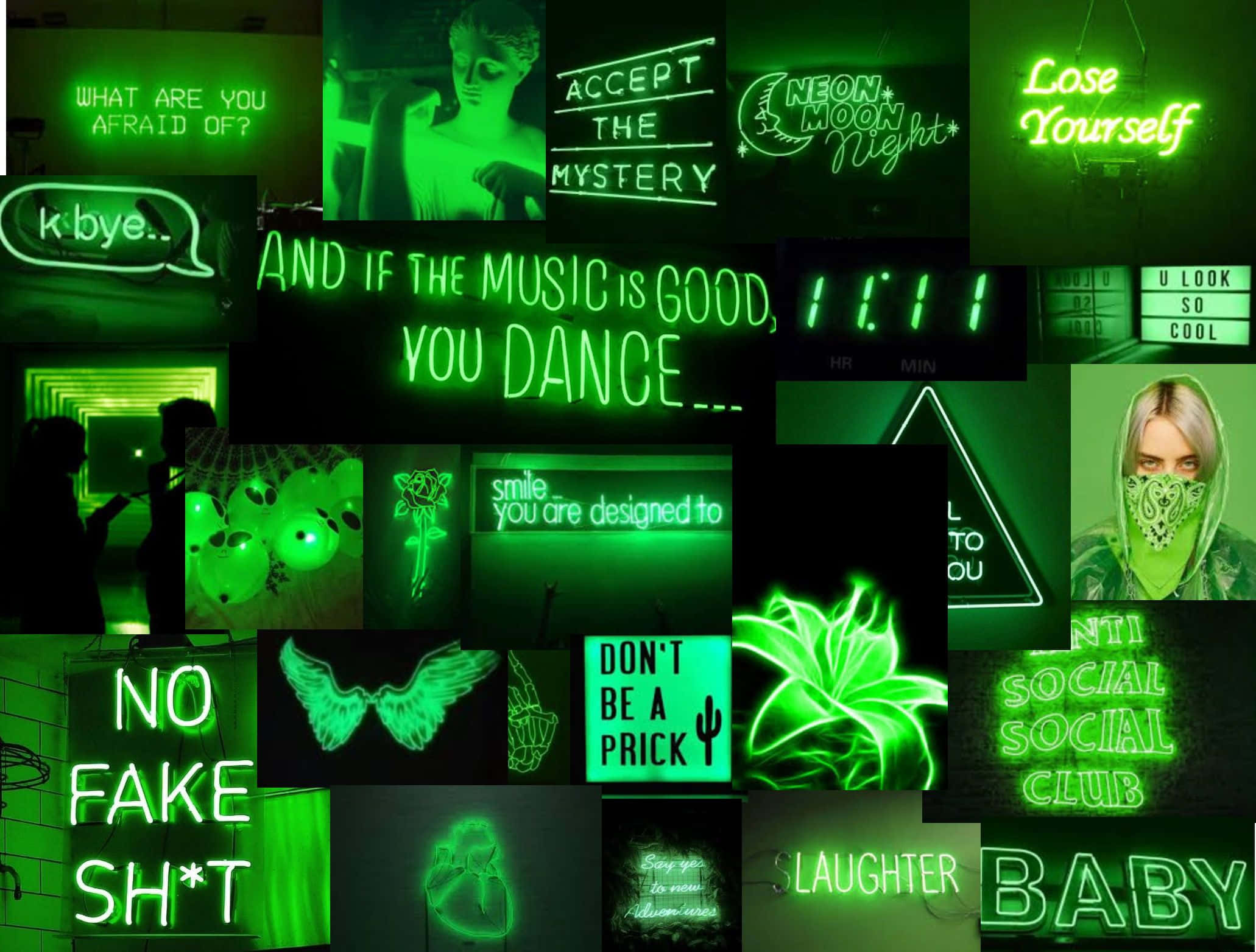 Estetică Semne Neon Verde Imagini Fundal