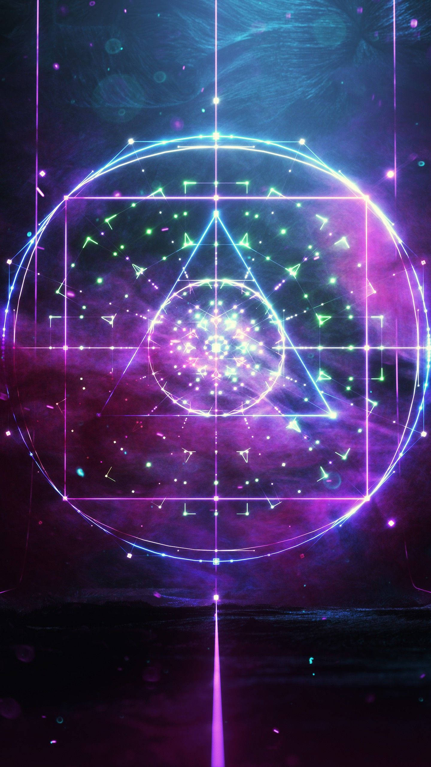 Estetică Spirituală Geometrie Sacră Neon Fundal