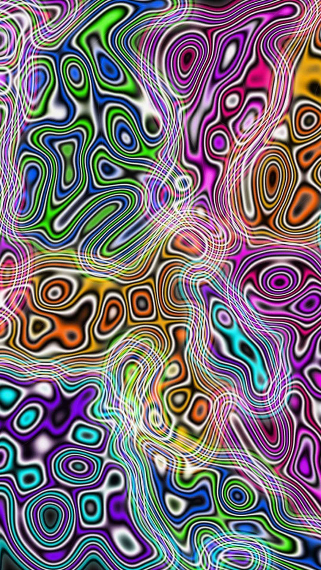 Estetică trippy cu bloburi colorate Fundal