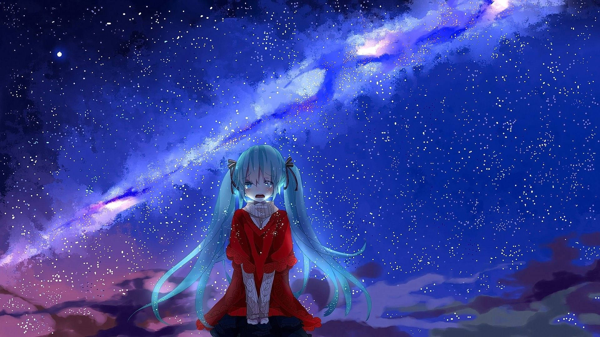 Estetică tristă anime Hatsune Miku Fundal