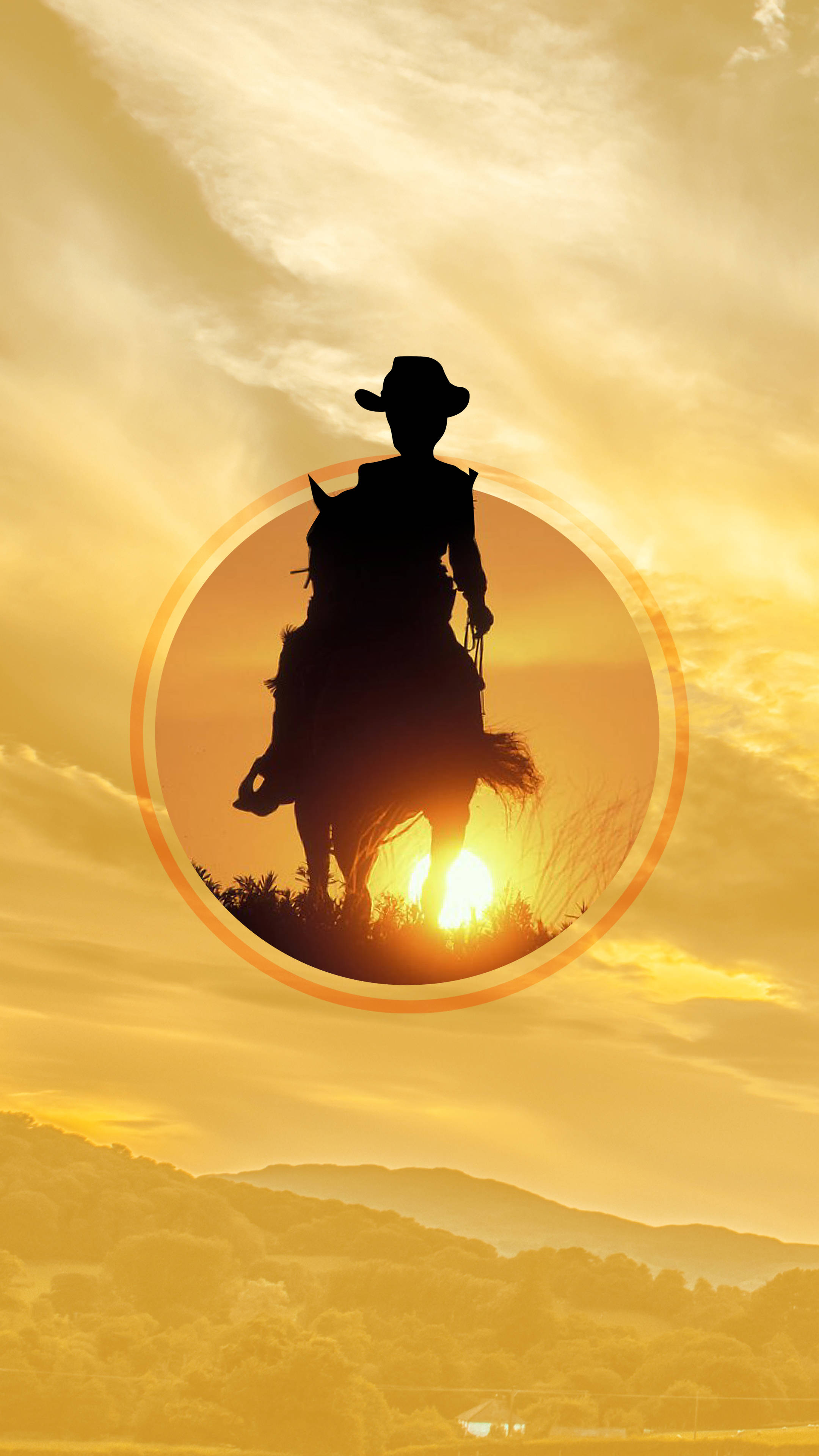 Estetică Western Tânăr Cowboy Fundal