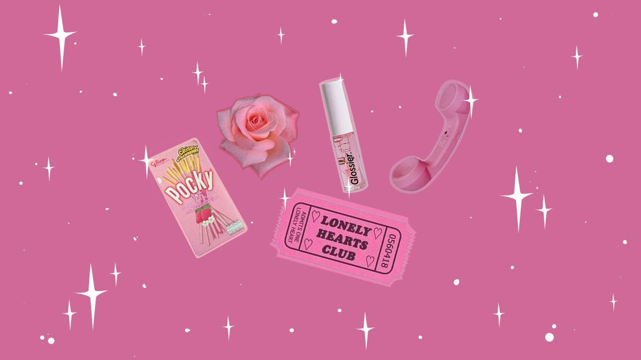 Estetică Y2K cu Lucruri Feminine Fundal
