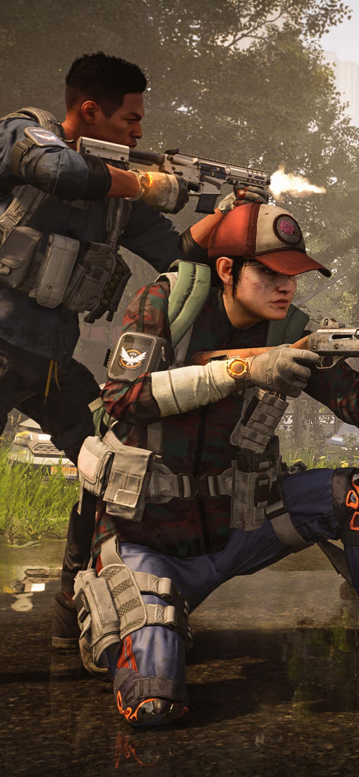 Evadarea într-o lume virtuală cu iPhone Xs Max și The Division Fundal
