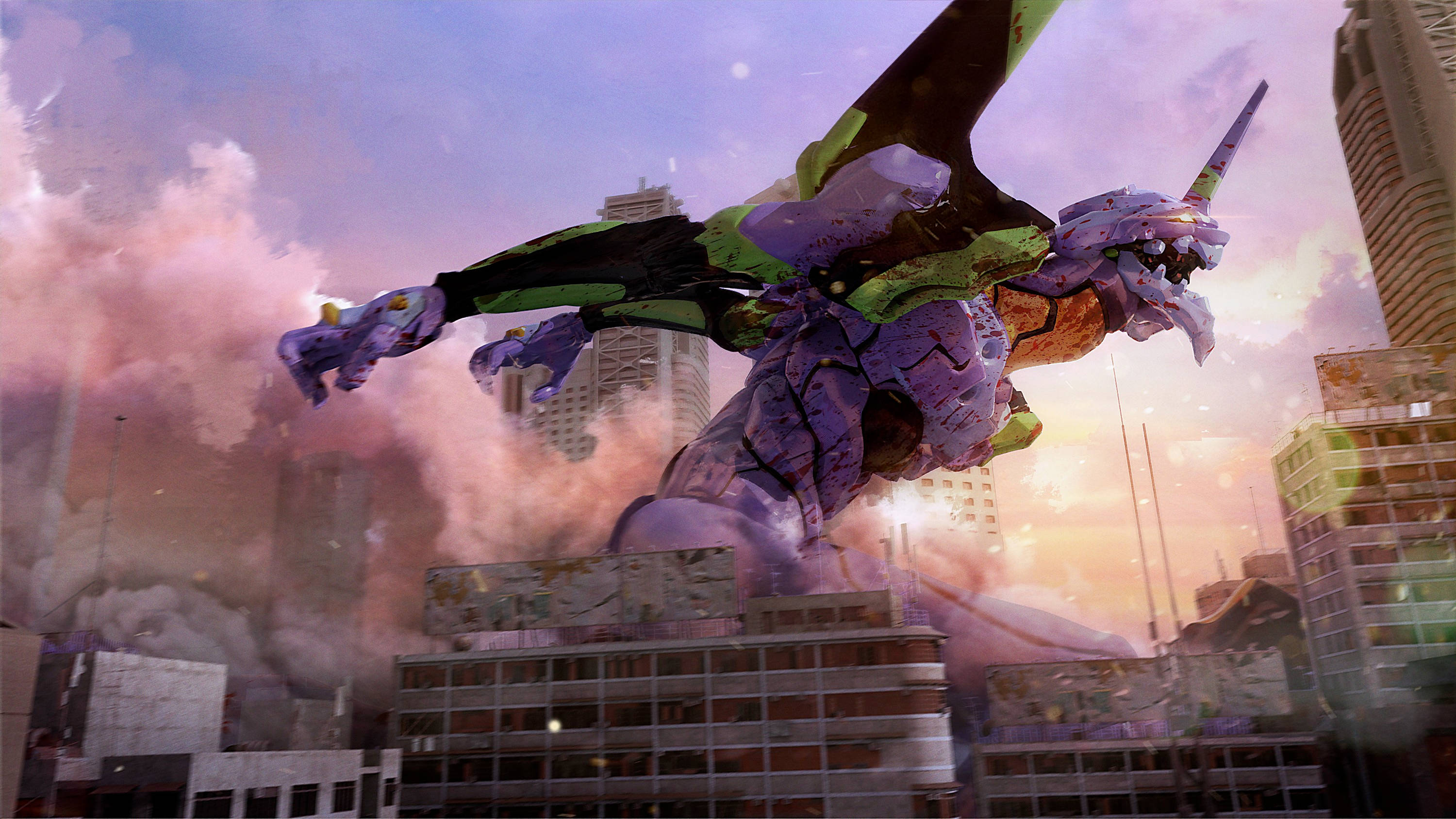 Evangelion 4K Unit-01 Furie Fundal