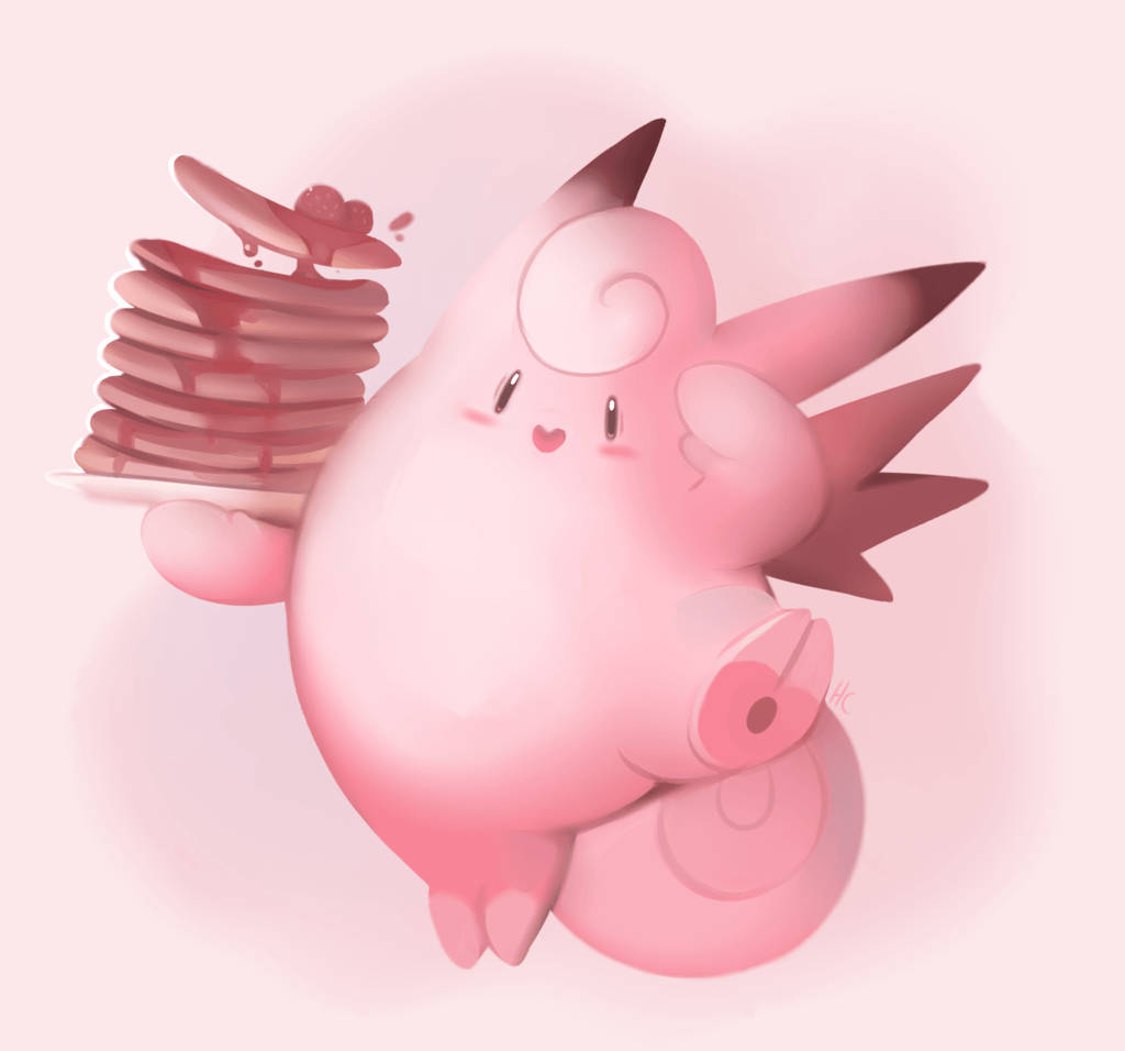 Evoluția Clefairy și Clătite Fundal