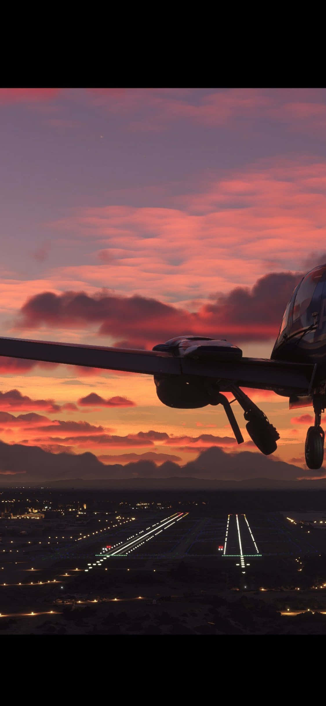 „Experimentează emoția zborului cu Microsoft Flight Simulator pe iPhone Xs” Fundal